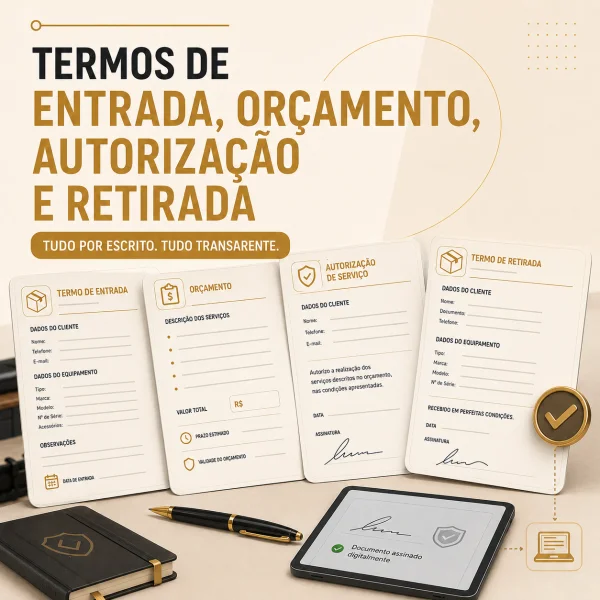 Termos de entrada, orçamento, autorização e retirada: por que sua oficina deve usar